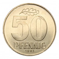 Монета ГДР 50 пфеннигов 1982