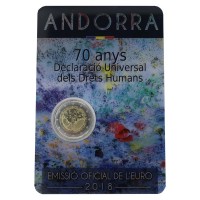 Монета Андорра 2 евро 2018 70 лет Всеобщей декларации прав человека (В буклете)