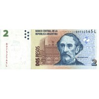 Банкнота Аргентина 2 песо 2002