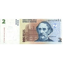 Банкнота Аргентина 2 песо 2002