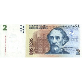 Банкнота Аргентина 2 песо 2002