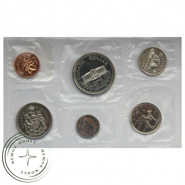 Канада Официальный годовой набор 1973 (6 монет в запайке)