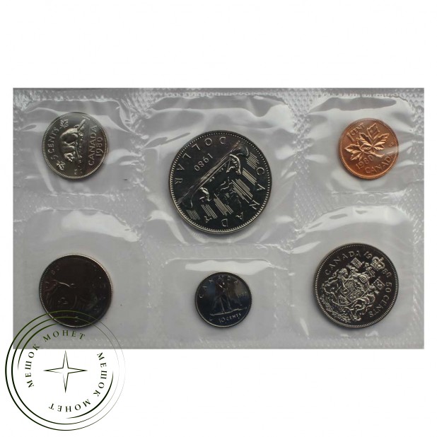 Канада Официальный годовой набор 1980 (6 монет в запайке)
