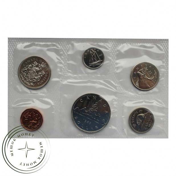 Канада Официальный годовой набор 1983 (6 монет в запайке)