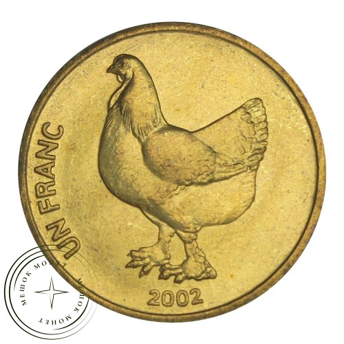 Конго (ДРК) 1 франк 2002 Петух (Животные) — 937030758