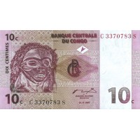Банкнота Конго 10 сантимов 1997