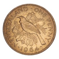 Монета Новая Зеландия 1 пенни 1964