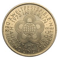 Монета ГДР 10 марок 1973 10-ый международный фестиваль молодёжи и студентов, Берлин