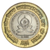 Индия 10 рупий 2015 Международный день йоги