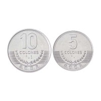 Коста-Рика набор монет 5 и 10 колонов 2016 (2 штуки)