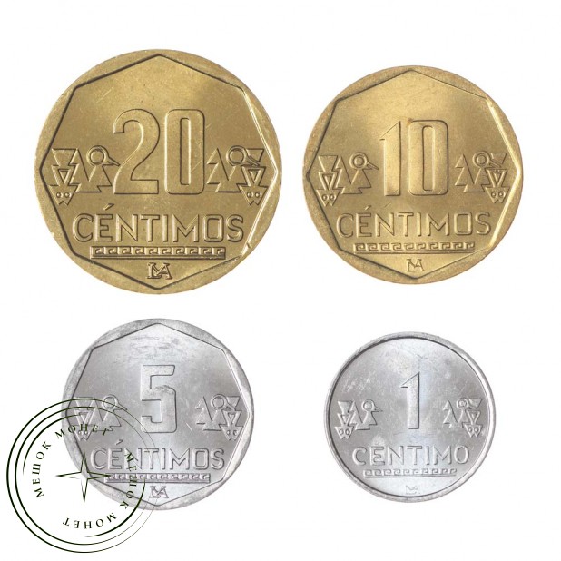 Набор монет 2007-2012 Перу (4 штуки)
