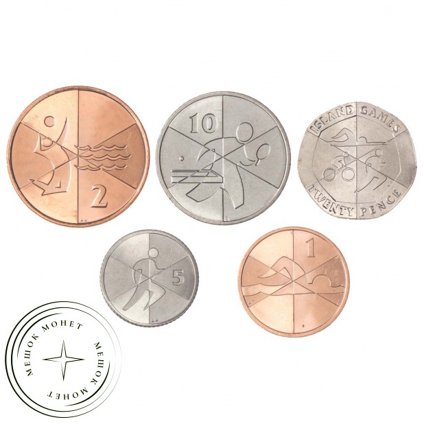 Набор монет 2019 Гибралтар Островные игры (5 штук)