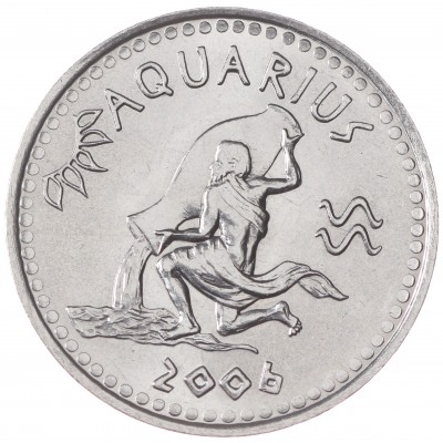Монета Сомалиленд 10 шиллингов 2006 Водолец (Знаки зодиака)
