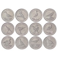 Турция набор монет 1 куруш 2020 Птицы Анатолии (12 штук)