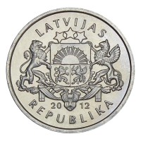 Монета Латвия 1 лат 2012 Ежик