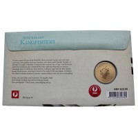 Монета Тувалу 1 доллар 2013 Желтоклювый зимородок (Австралийские Водяные Птицы) в буклете