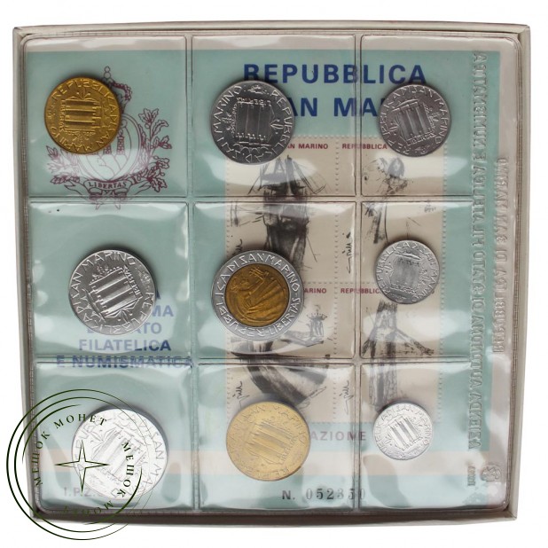 Сан-Марино Годовой набор монет 1985 Борьба с наркотиками (9 штук) — 93701982