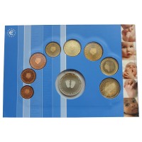 Нидерланды Годовой набор монет ЕВРО 2005 Рождение ребёнка (8 штук и жетон)