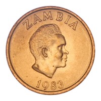 Монета Замбия 2 нгве 1983