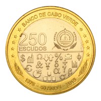 Монета Кабо-Верде 250 эскудо 2015 40 лет Независимости
