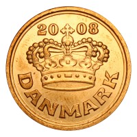 Монета Дания 50 эре 2008