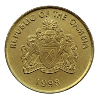 Монета Гамбия 10 бутутов 1998