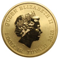 Монета Тувалу 1 доллар 2015 Песня Джона Пола Янга Любовь в воздухе