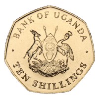 Монета Уганда 10 шиллингов 1987