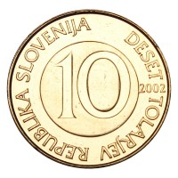 Монета Словения 10 толаров 2002