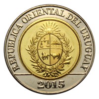 Монета Уругвай 10 песо 2015 Положение о земле 1815 года