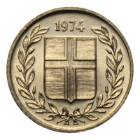 Монета Исландия 10 эйре 1974