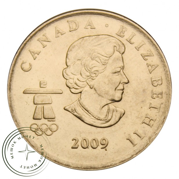Канада 25 центов 2009 Лыжные гонки (Олимпийские игры в Ванкувере)