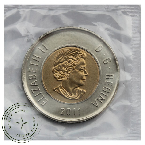 Канада 2 доллара 2011 Тайга - половина суши Канады