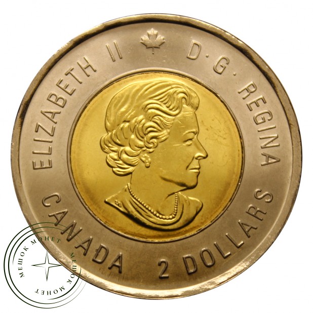 Канада 2 доллара 2015 200 лет со дня рождения Джона Макдональда
