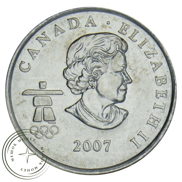 Канада 25 центов 2007 Горные лыжи