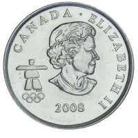 Монета Канада 25 центов 2008 Фигурное катание