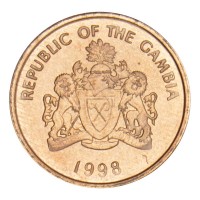 Монета Гамбия 1 бутут 1998