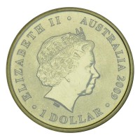 Монета Австралия 1 доллар 2009 Год Быка