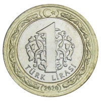 Монета Турция 1 лира 2020 Большая мечеть Айя-София