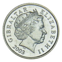 Монета Гибралтар 5 пенсов 2003