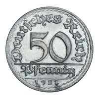 Монета Германия 50 пфеннигов 1921