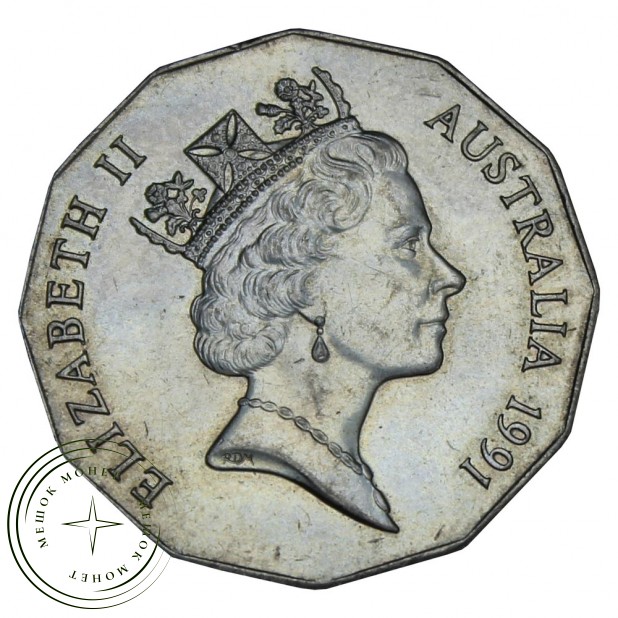Австралия 50 центов 1991 25 лет переходу на десятичную систему национальной валюты