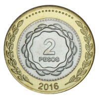 Монета Аргентина 2 песо 2016