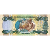Банкнота Багамские острова 50 центов 2001
