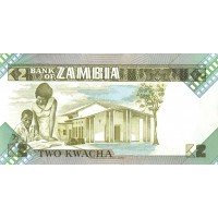 Банкнота Замбия 2 квача 1988