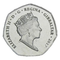 Монета Гибралтар 50 пенсов 2017 Рождество