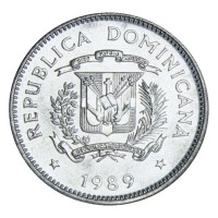Монета Доминиканская республика 5 сентаво 1989