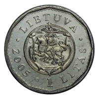 Монета Литва 1 лит 2005 Королевский дворец Дучи
