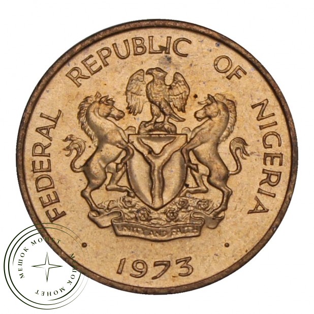 Нигерия 1/2 кобо 1973