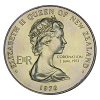 Монета Новая Зеландия 1 доллар 1978 25 лет коронации Елизаветы II